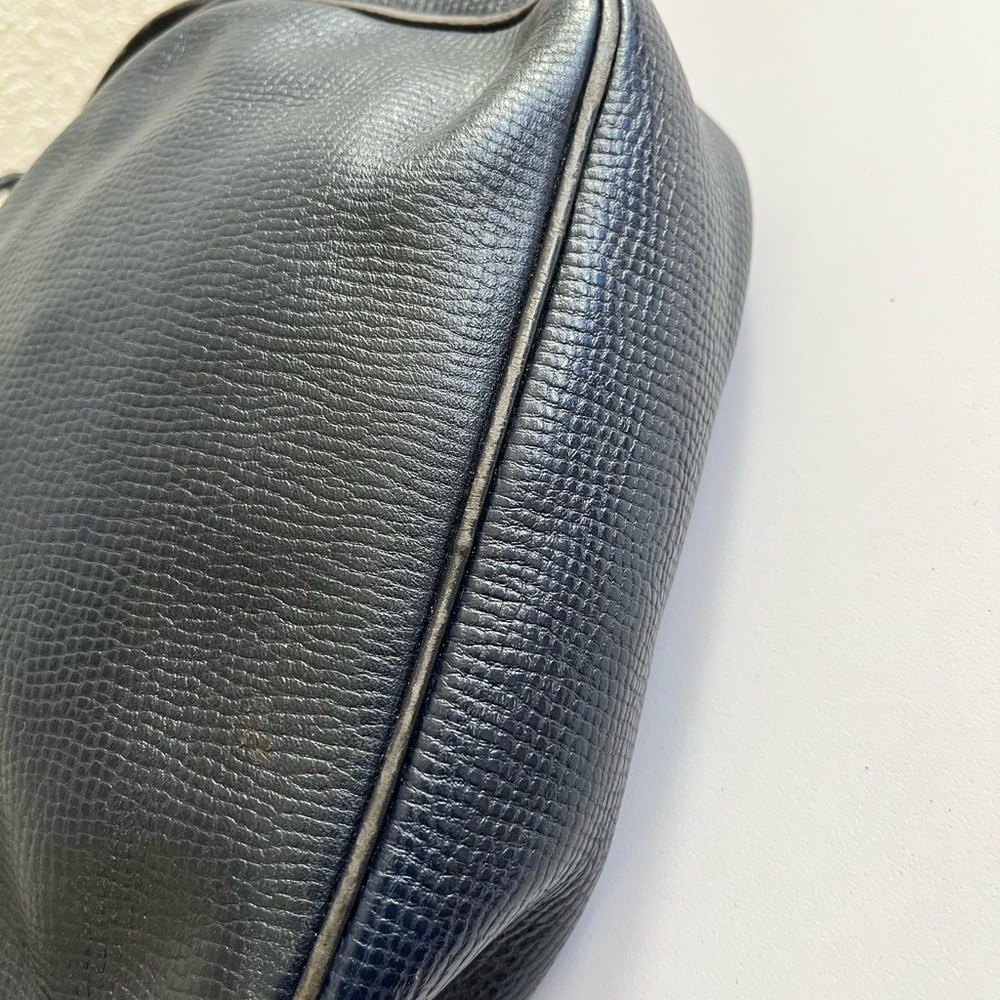 Navy blue Leather Crossbody Bag - Picture 4 of 15